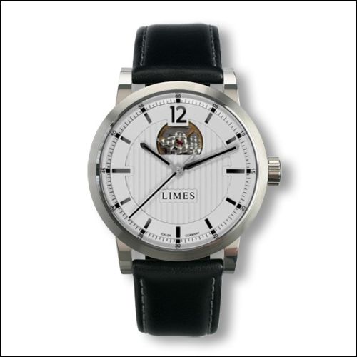 Limes U6017-LA2.1 : Chyros Balancier Visible - silvered / black leather strap