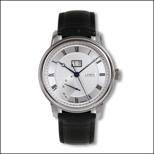 Limes U6282C-LA4.3 : Pharo BigDate - Silvered / black leather strap