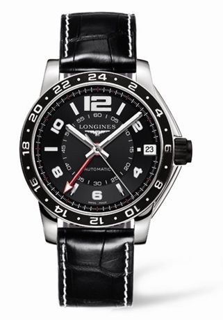 Longines L3.668.4.56.2 : Admiral GMT Black XL