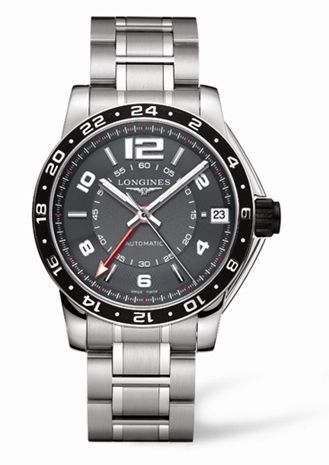 Longines L3.668.4.79.6 : Admiral GMT Grey Bracelet