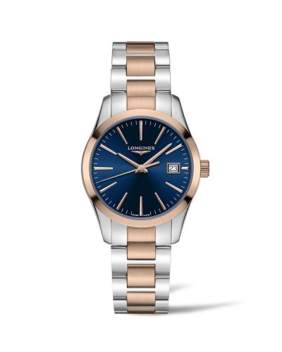 Longines L2.386.3.92.7 : Conquest Classic Quartz 34 Stainless Steel / Red Gold PVD / Blue