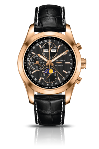 Longines L2.798.8.52.3 : Conquest Classic Moonphase Red Gold / Black