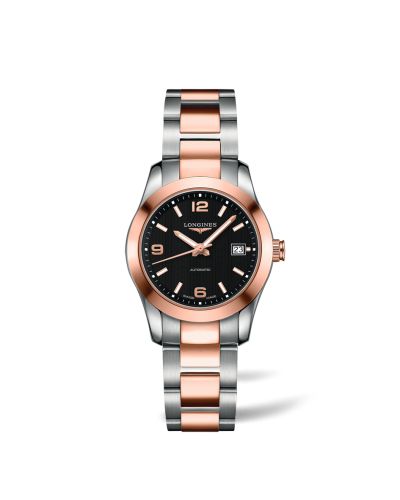 Longines L2.285.5.56.7 : Conquest Classic Automatic 29.5 Stainless Steel / Red Gold / Black / Bracelet