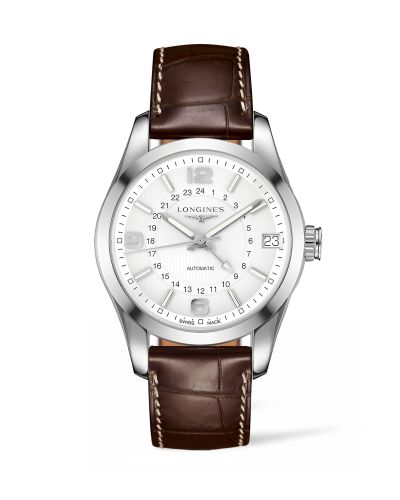 Longines L2.799.4.76.3 : Conquest Classic 42 GMT Stainless Steel / Silver