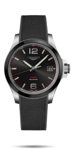 Longines L3.719.4.56.9 : Conquest V.H.P. 41 Stainless Steel / Ceramic / Black / Rubber