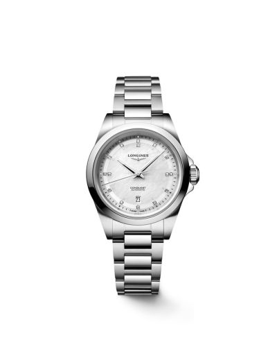 Longines L3.320.4.87.6 : Conquest 30 Stainless Steel / MOP - Diamond / Bracelet