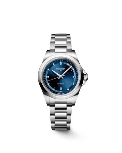 Longines L3.320.4.97.6 : Conquest 30 Stainless Steel / Blue - Diamond / Bracelet