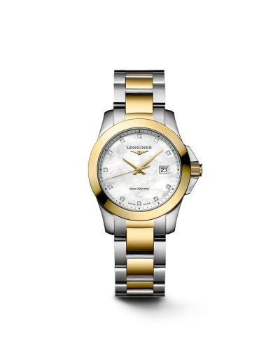 Longines L3.376.3.87.7 : Conquest Quartz 29.5 Stainless Steel - Yellow Gold / MOP