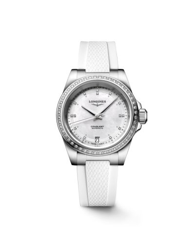 Longines L3.430.0.87.9 : Conquest 34 Stainless Steel - Diamond / MOP - Diamond / Rubber