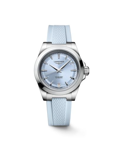 Longines L3.430.4.92.9 : Conquest 34 Stainless Steel / Ice Blue  / Rubber