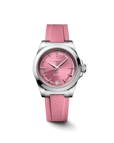 Longines L3.430.4.99.9 : Conquest 34 Stainless Steel / Pink / Rubber