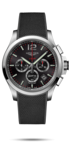 Longines L3.727.4.56.9 : Conquest V.H.P. Chronograph 44 Stainless Steel / Black / Rubber