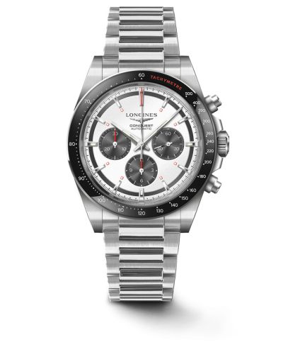 Longines L3.835.4.72.6 : Conquest Chronograph 42 Stainless Steel / Silver / Bracelet