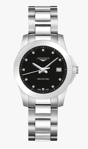 Longines L3.377.4.57.6 : Conquest Quartz 34 Stainless Steel / Black