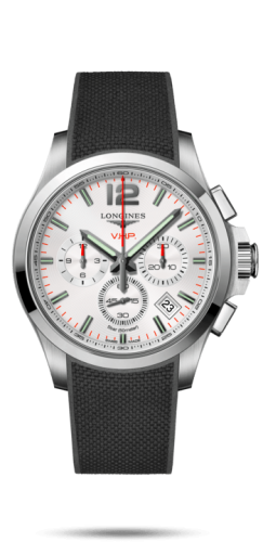 Longines L3.717.4.76.9 : Conquest V.H.P. Chronograph 42 Stainless Steel / Silver / Rubber