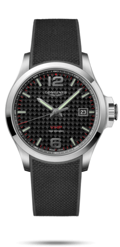 Longines L3.726.4.66.9 : Conquest V.H.P. 43 Stainless Steel / Carbon / Rubber