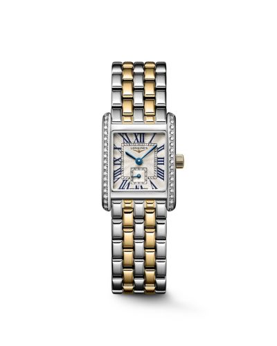 Longines L5.200.5.78.7 : Mini DolceVita 21.5 Quartz Stainless Steel - Yellow Gold - Diamond / Silver / Bracelet