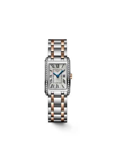 Longines L5.258.5.79.7 : DolceVita 17.4 Quartz Stainless Steel - Pink Gold - Diamond / Silver / Bracelet