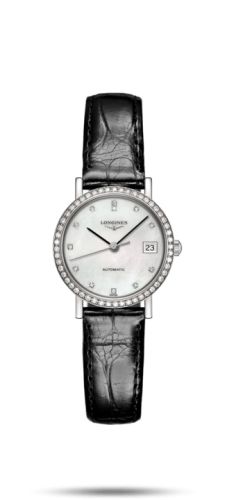 Longines L4.309.0.87.2 : Elegant Collection 25.5 Automatic Stainless Steel / Diamond / MOP / Strap