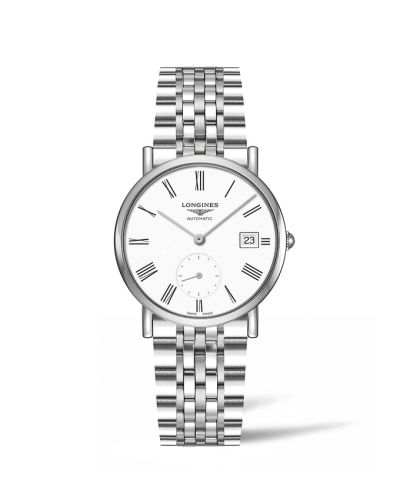 Longines L4.312.4.11.6 : Elegant Collection Small Second 34.5 Stainless Steel / White - Roman / Bracelet
