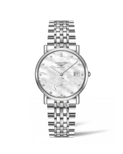Longines L4.312.4.87.6 : Elegant Collection Small Second 34.5 Stainless Steel / MOP / Bracelet
