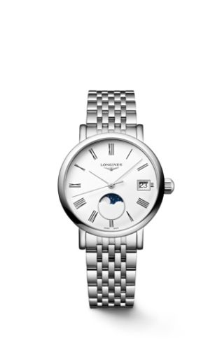 Longines L4.330.4.11.6 : Elegant Collection Moonphase 30 Stainless Steel / White / Bracelet