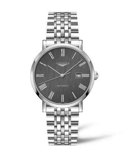 Longines L4.911.4.71.6 : Elegant Collection Automatic 41 Stainless Steel / Anthracite - Roman / Bracelet