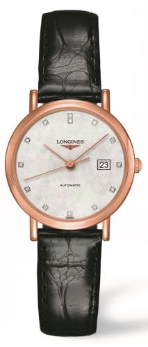 Longines L4.287.8.87.0 : Elegant Collection Automatic 29 Pink Gold / MOP