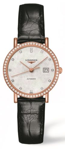 Longines L4.287.9.87.0 : Elegant Collection Automatic 29 Pink Gold / Diamond / MOP