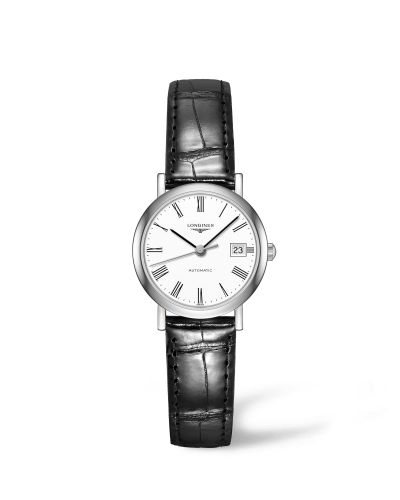 Longines L4.309.4.11.2 : Elegant Collection 25.5 Automatic Stainless Steel / White / Strap