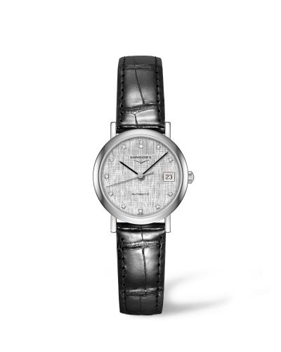 Longines L4.309.4.77.2 : Elegant Collection 25.5 Automatic Stainless Steel / Silver / Strap