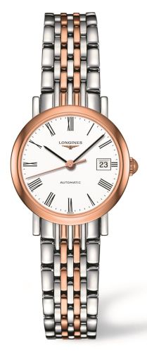 Longines L4.309.5.11.7 : Elegant Collection 25.5 Automatic Stainless Steel / Red Gold / White