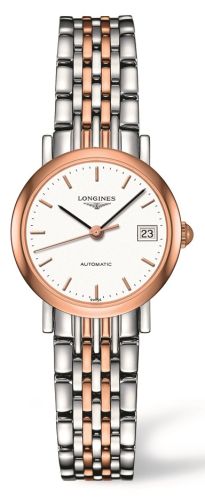 Longines L4.309.5.12.7 : Elegant Collection 25.5 Automatic Stainless Steel / Red Gold / White