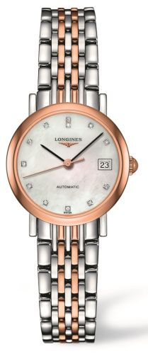 Longines L4.309.5.87.7 : Elegant Collection 25.5 Automatic Stainless Steel / Red Gold / MOP