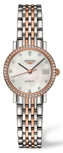 Longines L4.309.5.88.7 : Elegant Collection 25.5 Automatic Stainless Steel / Red Gold / Diamond / MOP