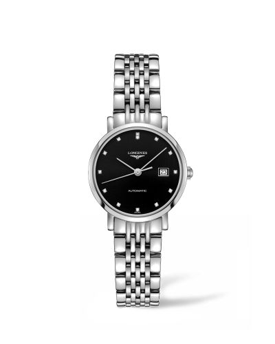 Longines L4.310.4.57.6 : Elegant Collection Automatic 29 Stainless Steel / Black / Bracelet