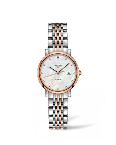 Longines L4.310.5.87.7 : Elegant Collection Automatic 29 Stainless Steel / Pink Gold / MOP