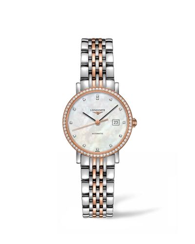 Longines L4.310.5.88.7 : Elegant Collection Automatic 29 Stainless Steel / Pink Gold / Diamond / MOP