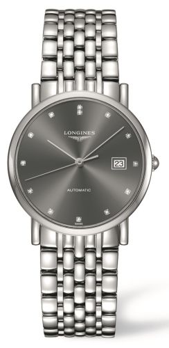 Longines L4.809.4.78.6 : Elegant Collection 34.5 Automatic Stainless Steel / Grey / Bracelet