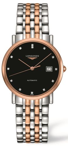 Longines L4.809.5.57.7 : Elegant Collection 34.5 Automatic Stainless Steel / Red Gold / Black