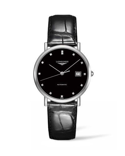 Longines L4.810.4.57.2 : Elegant Collection Automatic 37 Stainless Steel / Black / Strap