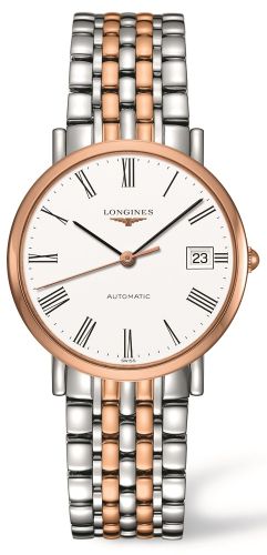 Longines L4.810.5.11.7 : Elegant Collection Automatic 37 Stainless Steel / Red Gold / White