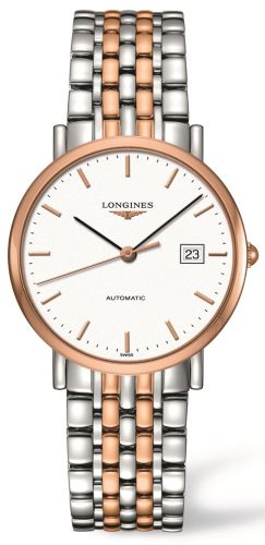 Longines L4.810.5.12.7 : Elegant Collection Automatic 37 Stainless Steel / Red Gold / White