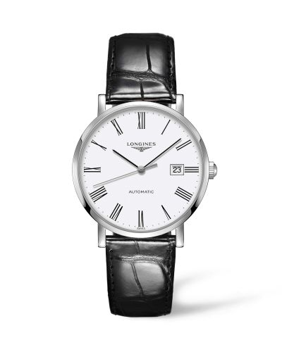 Longines L4.910.4.11.2 : Elegant Collection Automatic 39 Stainless Steel / White / Strap