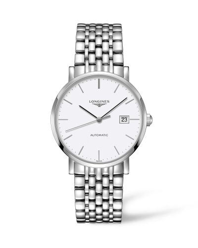 Longines L4.910.4.12.6 : Elegant Collection Automatic 39 Stainless Steel / White / Bracelet