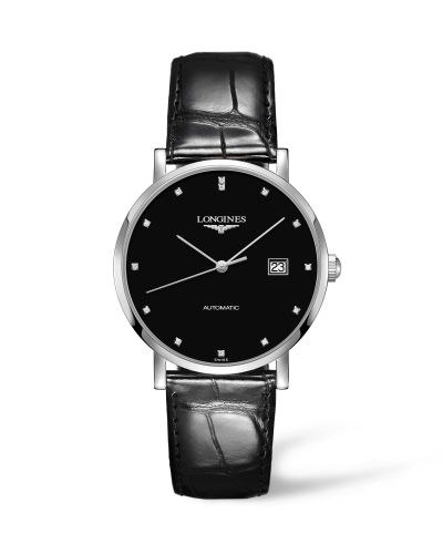 Longines L4.910.4.57.2 : Elegant Collection Automatic 39 Stainless Steel / Black / Strap