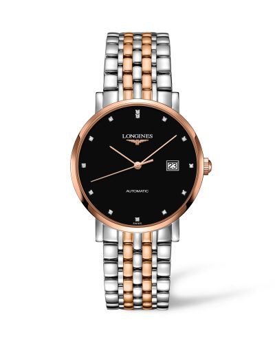 Longines L4.910.5.57.7 : Elegant Collection Automatic 39 Stainless Steel / Red Gold / Black