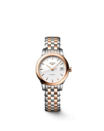 Longines L4.274.3.92.7 : Flagship 26 Automatic Stainless Steel - Red Gold / White / Bracelet