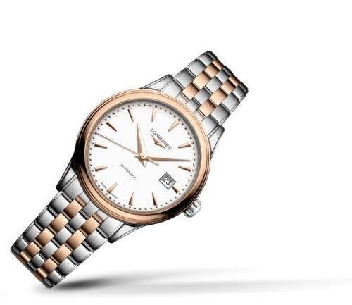 Longines L4.374.3.90.7 : Flagship 30 Stainless Steel - Pink Gold / White / Bracelet