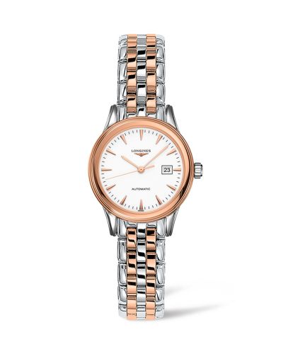 Longines L4.374.3.92.7 : Flagship 30 Stainless Steel - Pink Gold / White / Bracelet